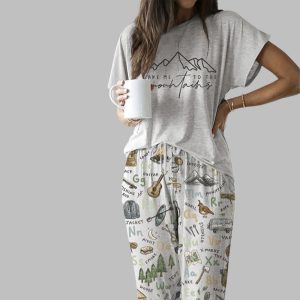 Take Me To The Mountains Gras Casual Pajama Set For Women 1