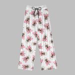 Coquette Coffee Contrast Wide Leg Pants For Women