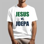Fan Wearing Jesus VS Joepa Shirt
