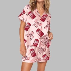 Pepper Drink Pink Coquette Bow Pajama Set For Women 1