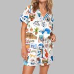 Santorini Greece Travel Pajama Set