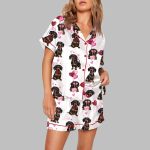 Women's Dachshund Valentines Print Pajama Set