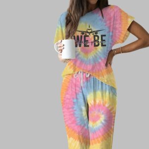 Travel Tie Dye Casual Pajama Set For Women 1
