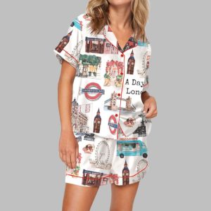 London Travel Pajama Set For Women 1 1