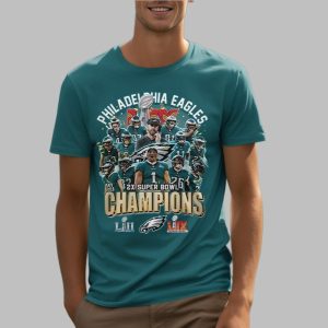 Eagles 2X Super Bowl Champions 2025 Shirt 4 24
