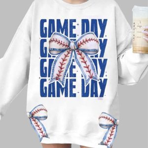 Women's Baseball Game Day Print Casual Sweatshirt