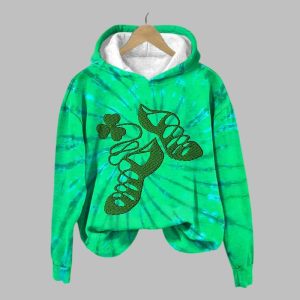 Women'S St. Patrick's Day Tie Dye Print Hoodie