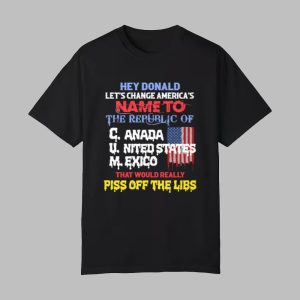 Hey Donald Let's Change America's Name To the Republic Of CUM Shirt 0 0