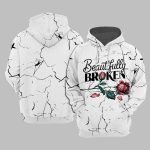 Beautifully Broken Country Music Print Hooded Sweatshirt