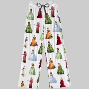 Scarlett Vintage Contrast Wide Leg Pants For Women 1