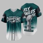 Eagles Super Bowl LIX Champions 2024 2025 Fly Eagles Fly Baseball Jersey