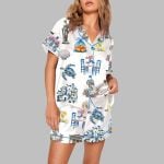 Greece Watercolor Summer Travel Pajama Set