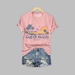 Gulf Of Mexico EST 1550 Printed V Neck T-Shirt