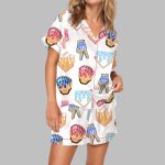 Ice Cream Baseball Pajama Set For Women