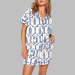 Mary Apparition Catholic Blue & White Pajama Set