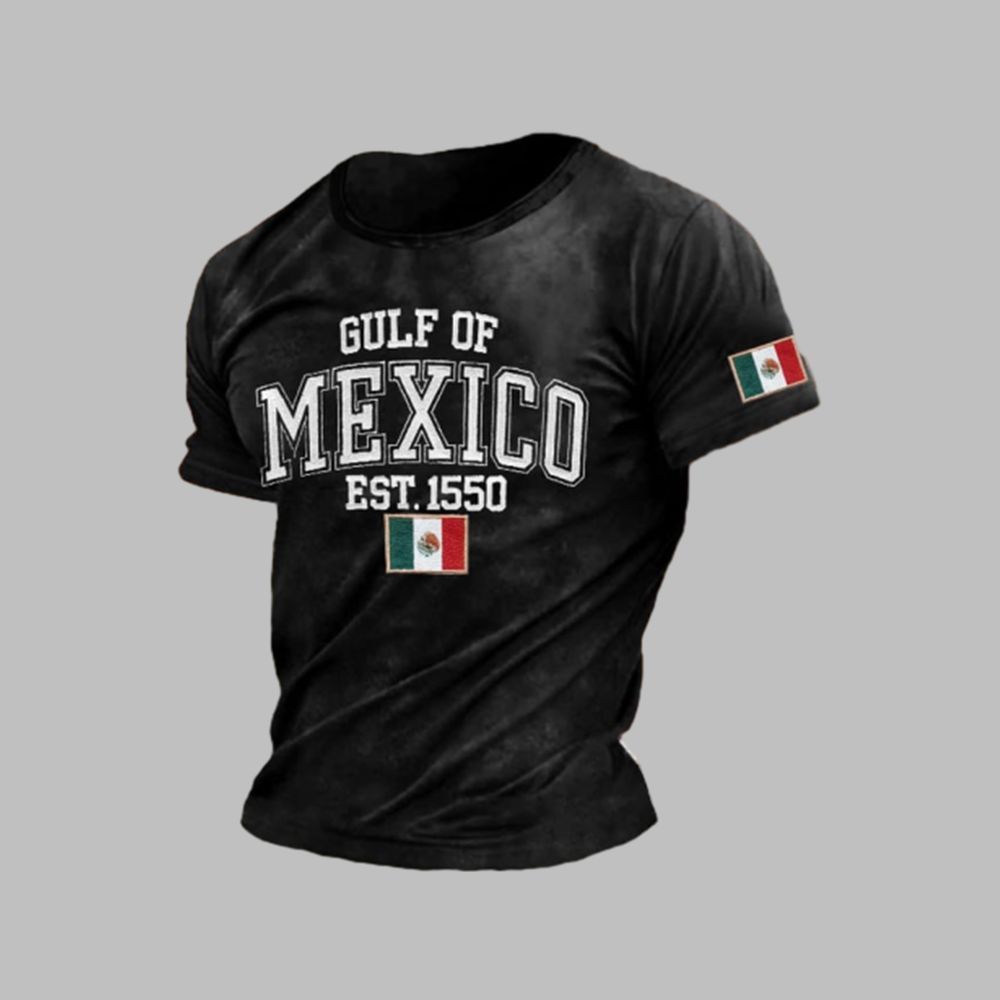 Men'S Retro Gulf Of Mexico Printed Casual Crew Neck T-Shirt 5 MenS Retro Gulf Of Mexico Printed Casual Crew Neck T Shirt 4