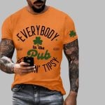 Men's Everybody In The Pub Getting Tipsy St. Patrick's Day Print T-shirt