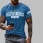 Men's Gulf Of Mexico EST 1550 Printed Round Neck T-Shirt
