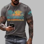 Men's Gulf Of Mexico Printed Round Neck T-Shirt