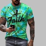 Men's Retro Faith St. Patrick's Day Tie Dye Print T-Shirt