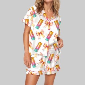 Coquette Orange Energy Drink Pajama Set For Women 1