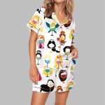 Princess Wine Glass Pajama Set For Women