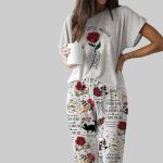 Run Little Mouse Casual Pajama Set For Women