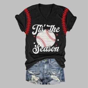 Women's Tie The Season Print Casual Short Sleeve T-Shirt