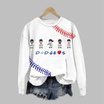 Women's Baseball Dodgers Print Casual Sweatshirt