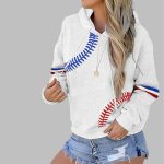 Women's Baseball Print Hoodie