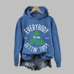 Women's Everybody In The Pub Getting Tipsy St. Patrick's Day Heat Transfer Hood Sweatshirt