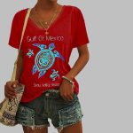 Women's Gulf Of Mexico Stay Salty Resist Print Casual T-Shirt