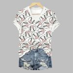 Women's Love Baseball Printed Short-Sleeved T-Shirt