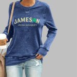 Women's St. Patrick's Day Jameson Irish Whiskey Printed Casual Sweatshirt