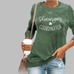 Women's St. Patrick's Day Clover Crew Neck Casual Sweatshirt