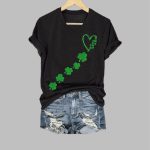 Women's St. Patrick's Day Printed V-Neck T-Shirt
