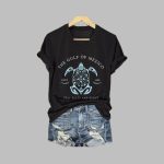 Women's The Gulf Of Mexico Stay Salty And Resist Printed V Neck T-Shirt