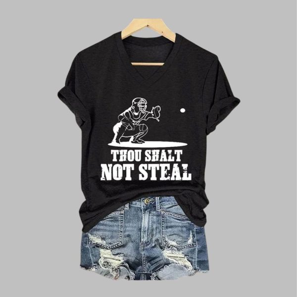 Women's Thou Shalt Not Steal Printed Short-Sleeved T-Shirt