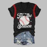 Women's Tie The Season Print Casual Short Sleeve T-Shirt