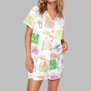 Watercolor Kentucky Derby Pajama Set For Women 1