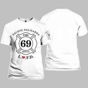 Men's Retro LAFD Fire Station 69 Pacific Palisades Print T-Shirt