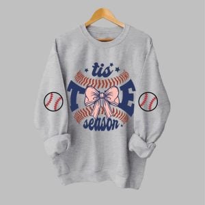 Womens Baseball Tis The Season Print Sweatshirt 1