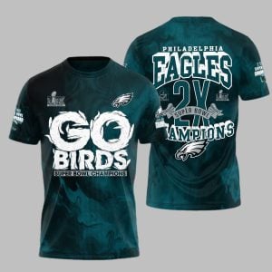 Go Birds Super Bowl Champions Eagles 2X Super Bowl Champions Shirt 1