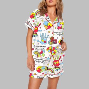 Everyone Communicates Differently Autism Month Pajama Set 1
