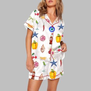 Summer Aesthetic Collage Pattern Pajama Set 1