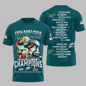 Super Bowl LIX Champions 2025 Eagles Shirt 1