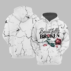 Beautifully Broken Country Music Print Hooded Sweatshirt 0