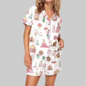 Royal Rajasthan Watercolor India Pajama Set For Women 1