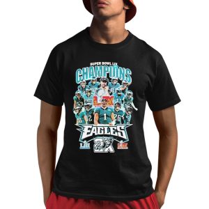 Eagles Philly Champions 2X Super Bowl LII Lix 2025 Shirt 1 1