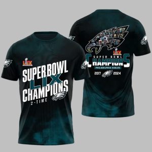 Eagles Super Bowl LIX Champions 2-Time Shirt
